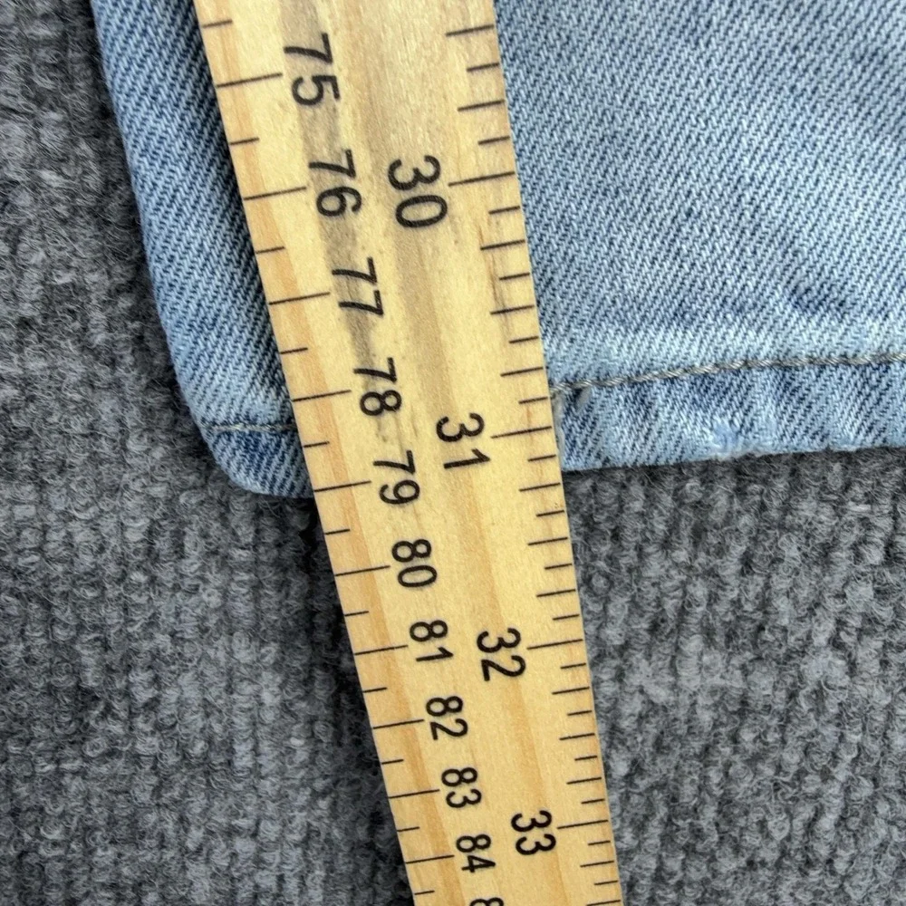 Aeropostale Jeans Mens 36x31 Light Wash Blue Slim Straight Distressed Denim